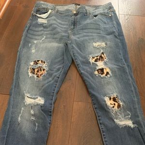 Leopard patch Judy blue jeans
